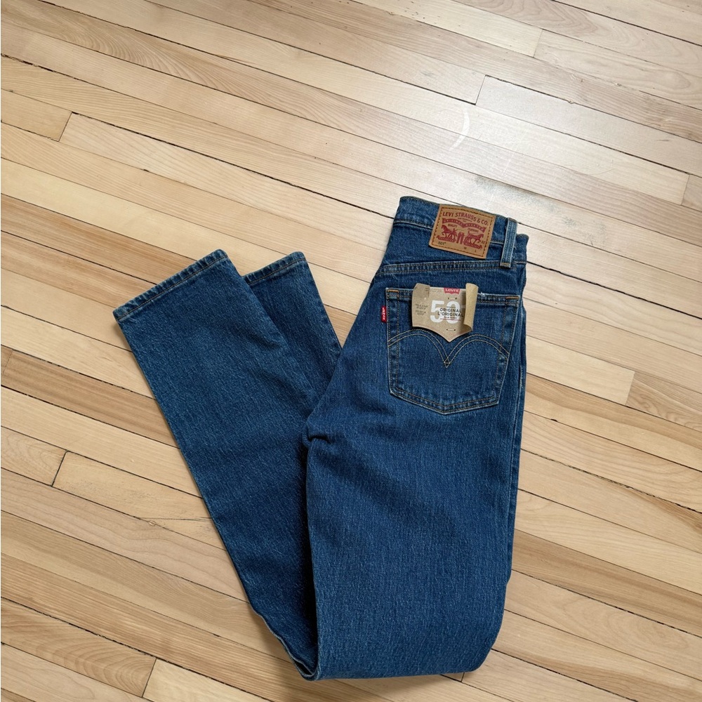 NEW Levi's 501 Straight Leg Blue Indigo Jeans 24 x 32
